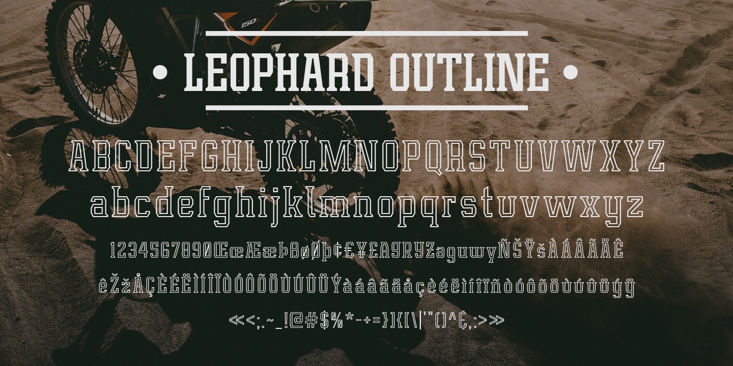 Beispiel einer Leophard Stencil-Schriftart